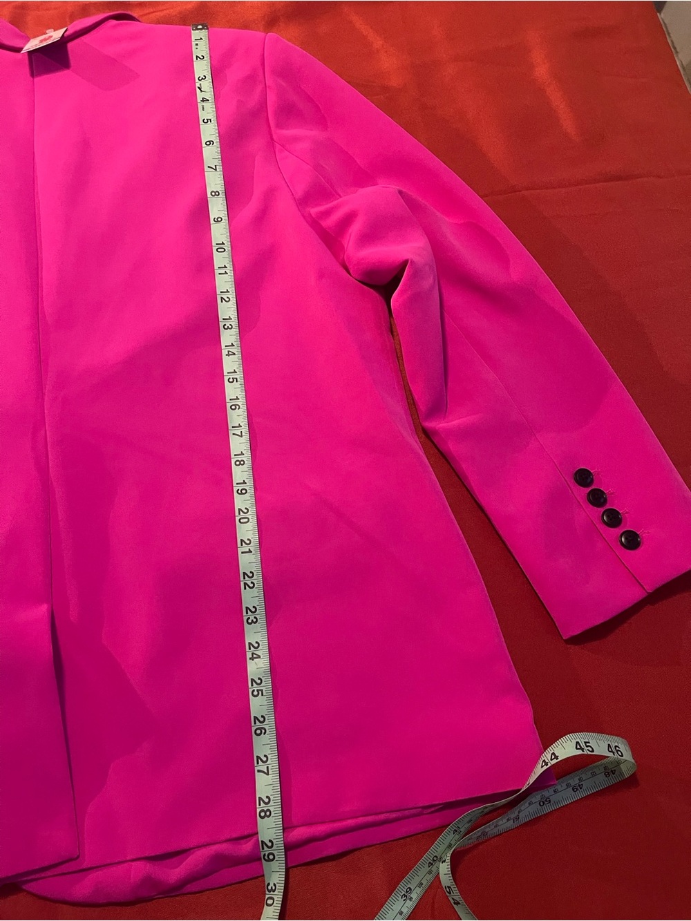 Vince Camuto Vibrant Hot Pink Single-Button Blazer - Picture 6 of 6